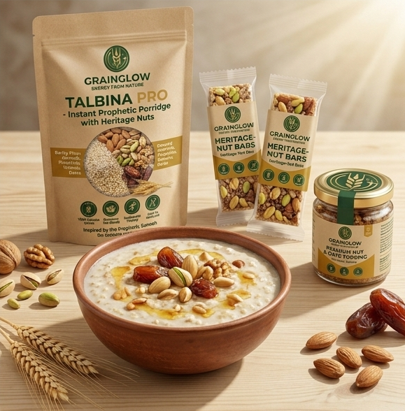 التلبينة النبوية لراحة نفسية وشعور بالسعادة من جراين جلو Grain Glow